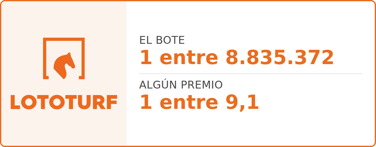 Probabilidad de premio en el Lototurf: 1 entre 8.835.372 el bote