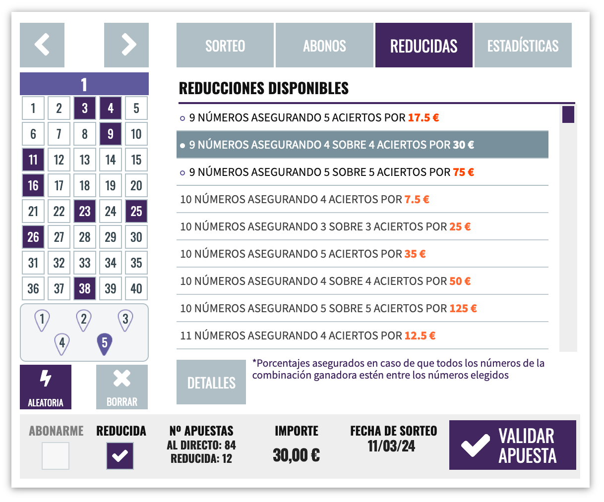 La pesta&ntilde;a de reducidas del boleto de EuroDreams en la web de Loter&iacute;a El Cachirulo