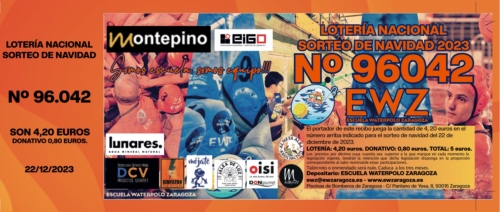 Participacion de loteria de Navidad personalizada con patrocinadores