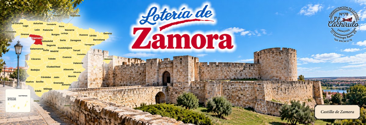 Mapa de Espa&ntilde;a con la provincia de Zamora se&ntilde;alada y el castillo de Zamora